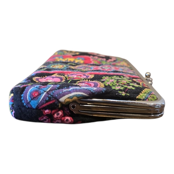 Vera Bradley Symphony In Hues Pattern Double Kisslock Clutch Wallet - Picture 4 of 8